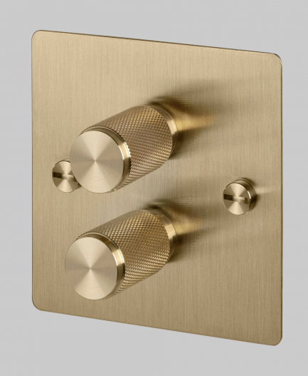 Buster + Punch Original 2G Dimmmer Messing matt mit 2 Messing Drehknöpfen