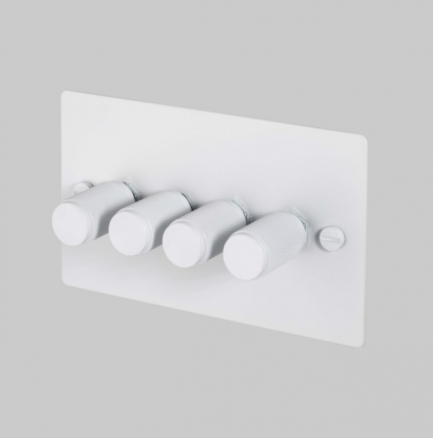 Buster + Punch Original 4G Dimmmer weiß / weiß  bzw. mit 4 Edelstahl oder Messing Drehknöpfen