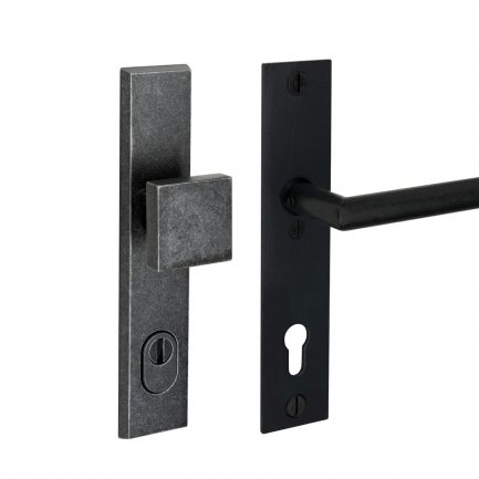 HALCÖ Bauhaus schwarzSTAHL / schmiedeEISEN Sicherheitsgarnitur GRO SHK KNO Q 245-05 KZS SE/SS